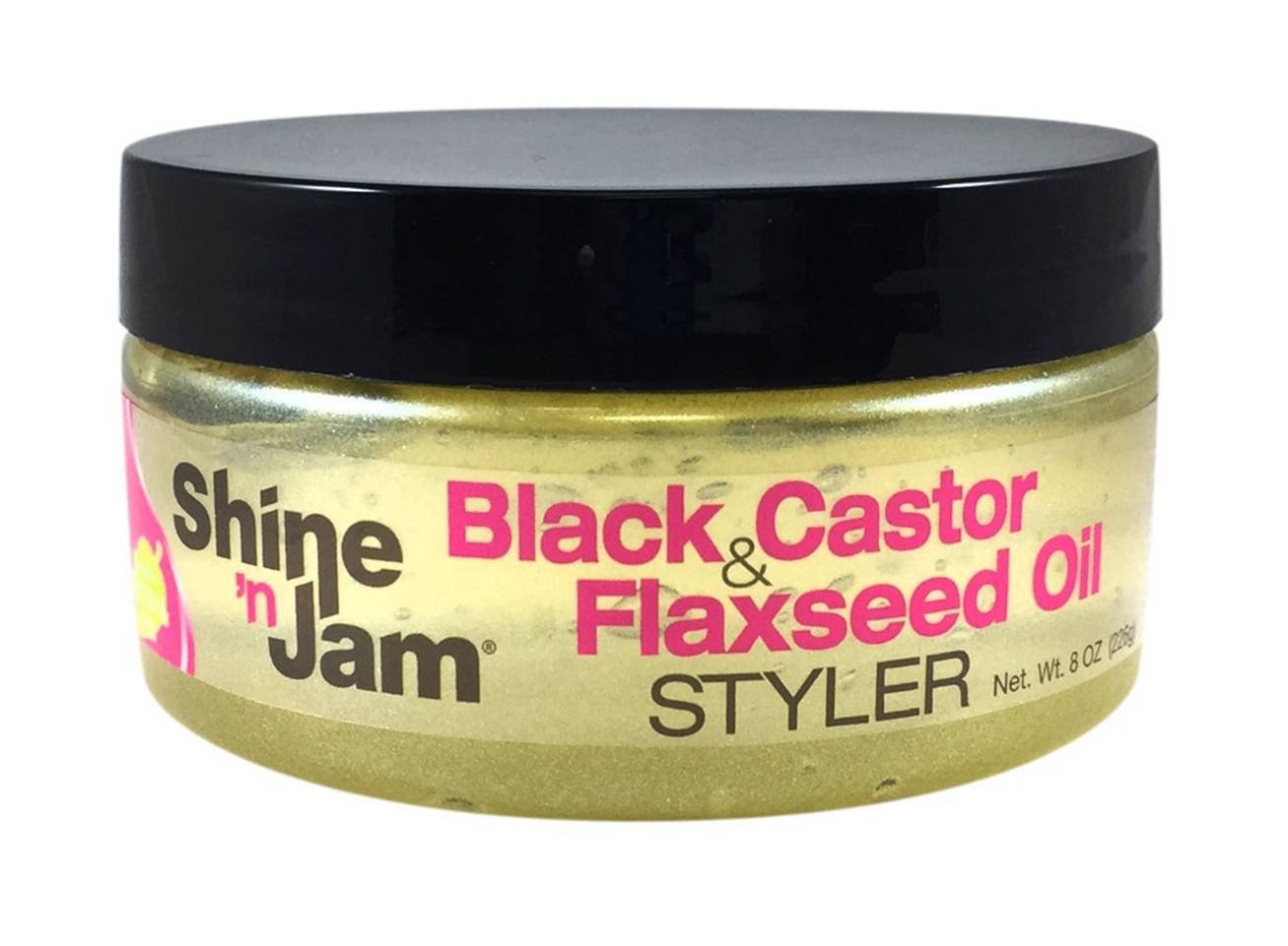 SHINE N JAM GEL [BLACK CASTOR/FLAXSEED] 8 OZ