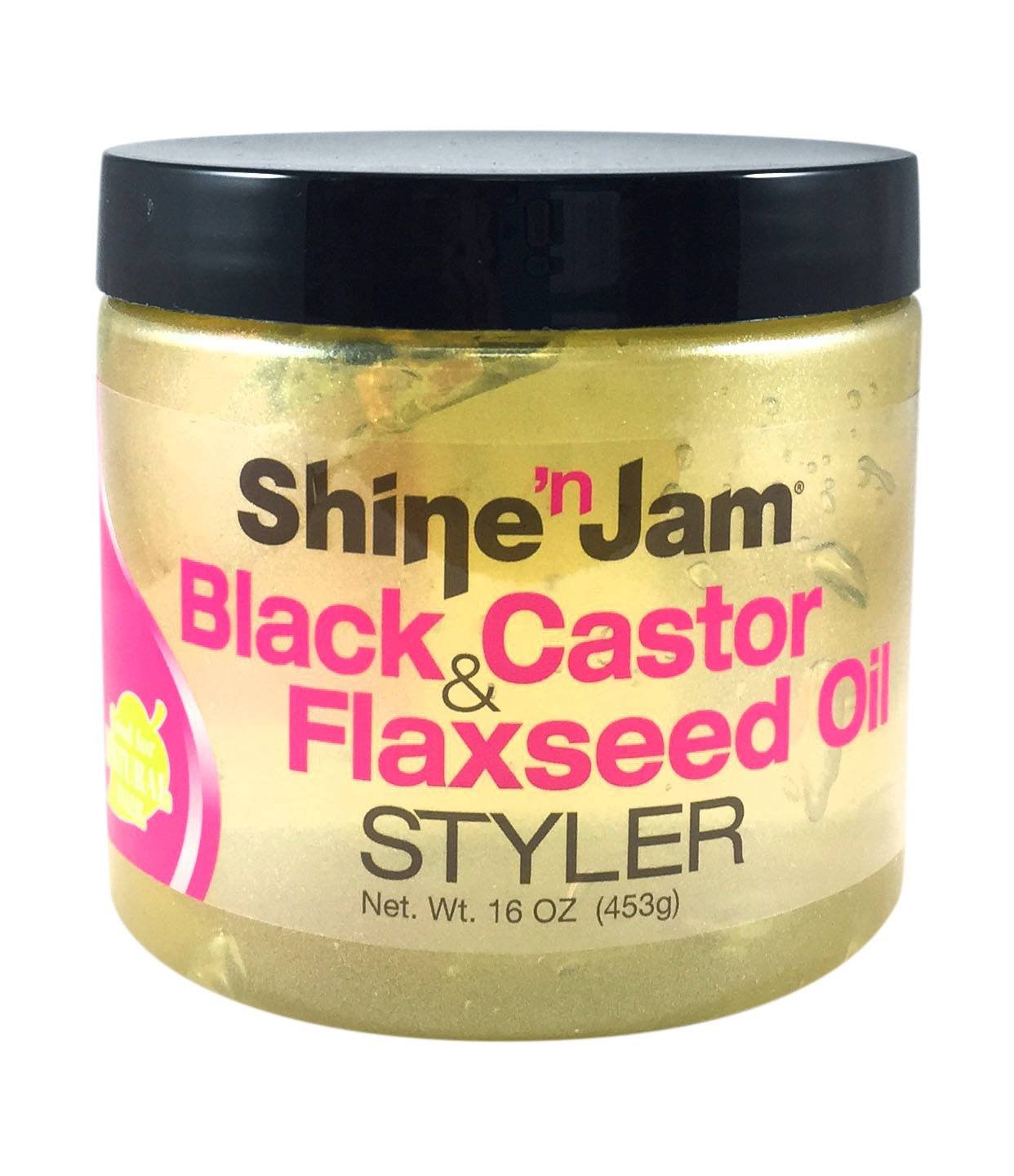 SHINE N JAM GEL [BLACK CASTOR/FLAXSEED] 16 OZ