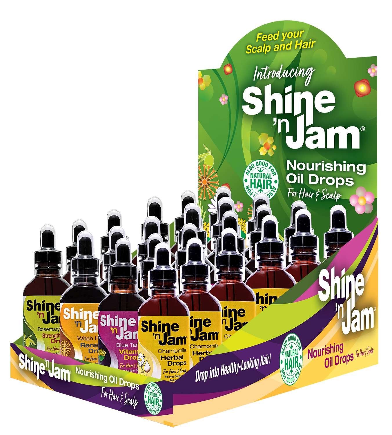 SHINE N JAM OIL DROPS 24 DISPLAY 4 OZ