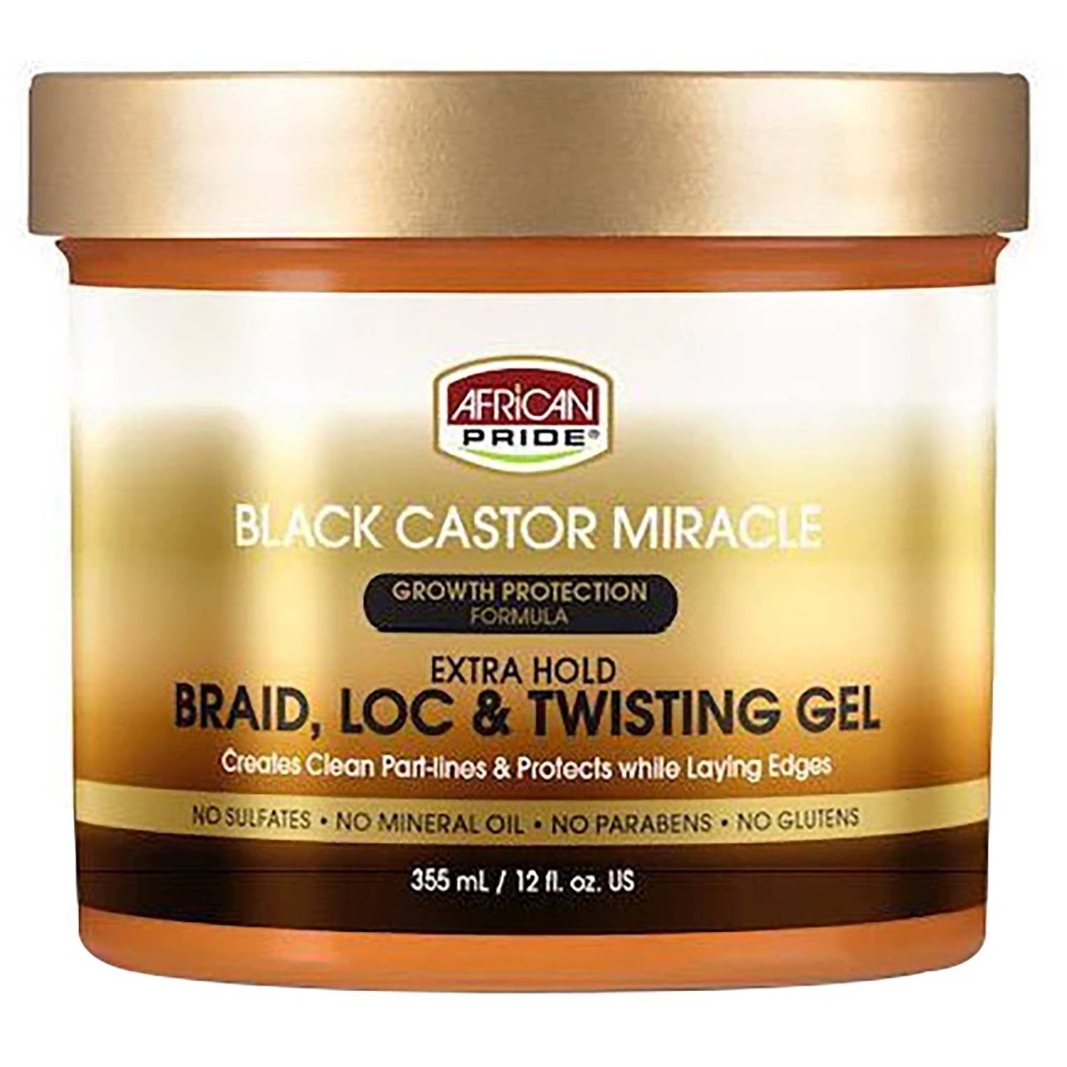 A/P BLACK CASTOR BRAID/LOC/TWIST GEL 12 OZ