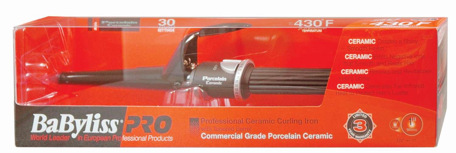 BABYLISS PORC TAPERED IRON 0.5~1 IN