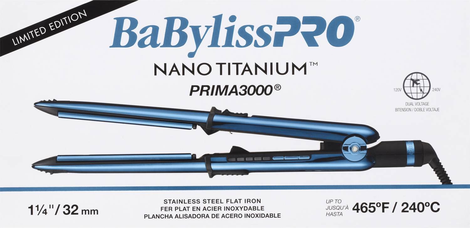BABYLISS N/T F/IRON PRIMA3000 BK/BL L/ED