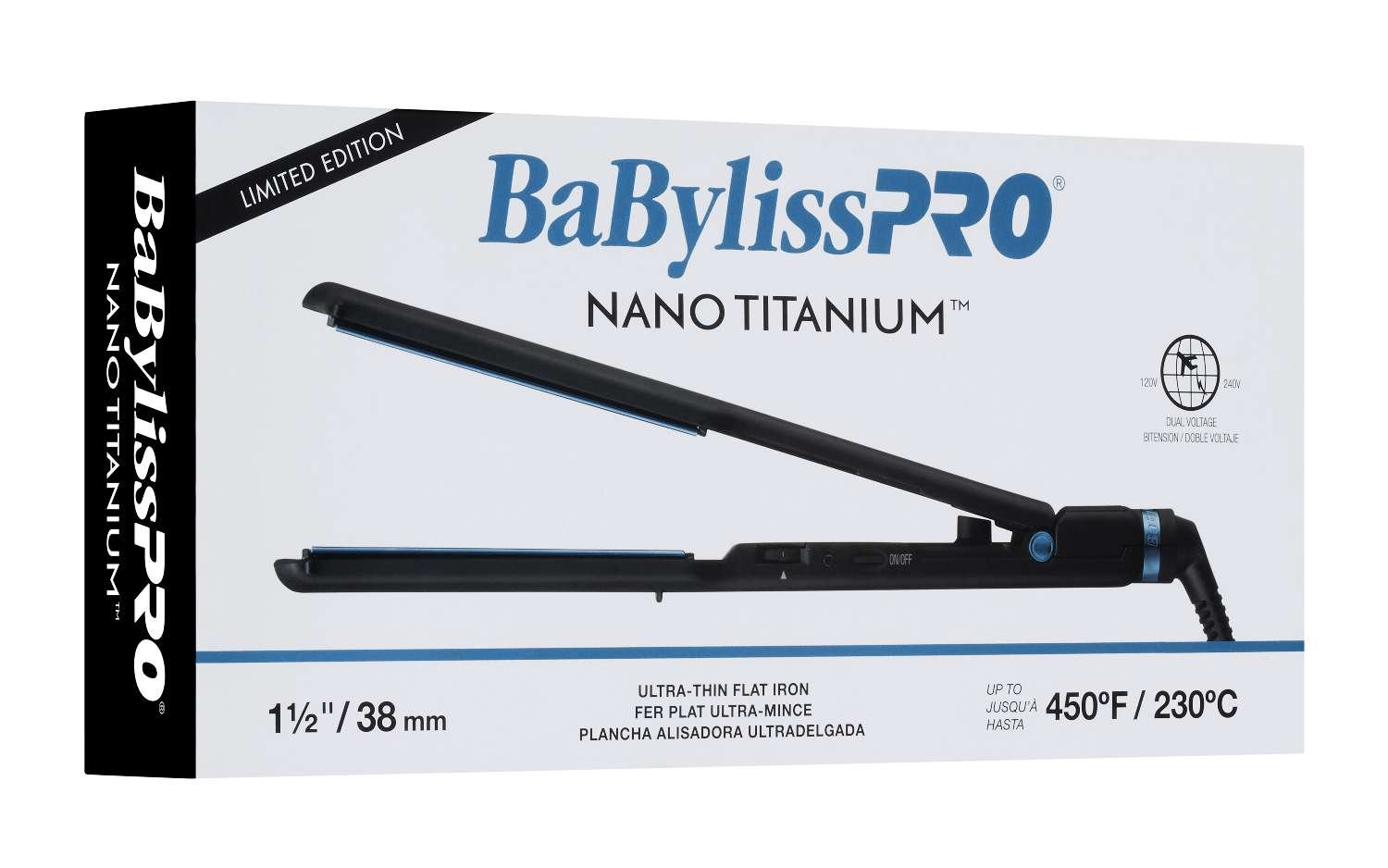 BABYLISS N/T F/IRON ULTRATHIN BK/BL L/ED 1 1/2 IN