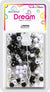 DREAM BEAD 8MM 200PC BK/WH/C