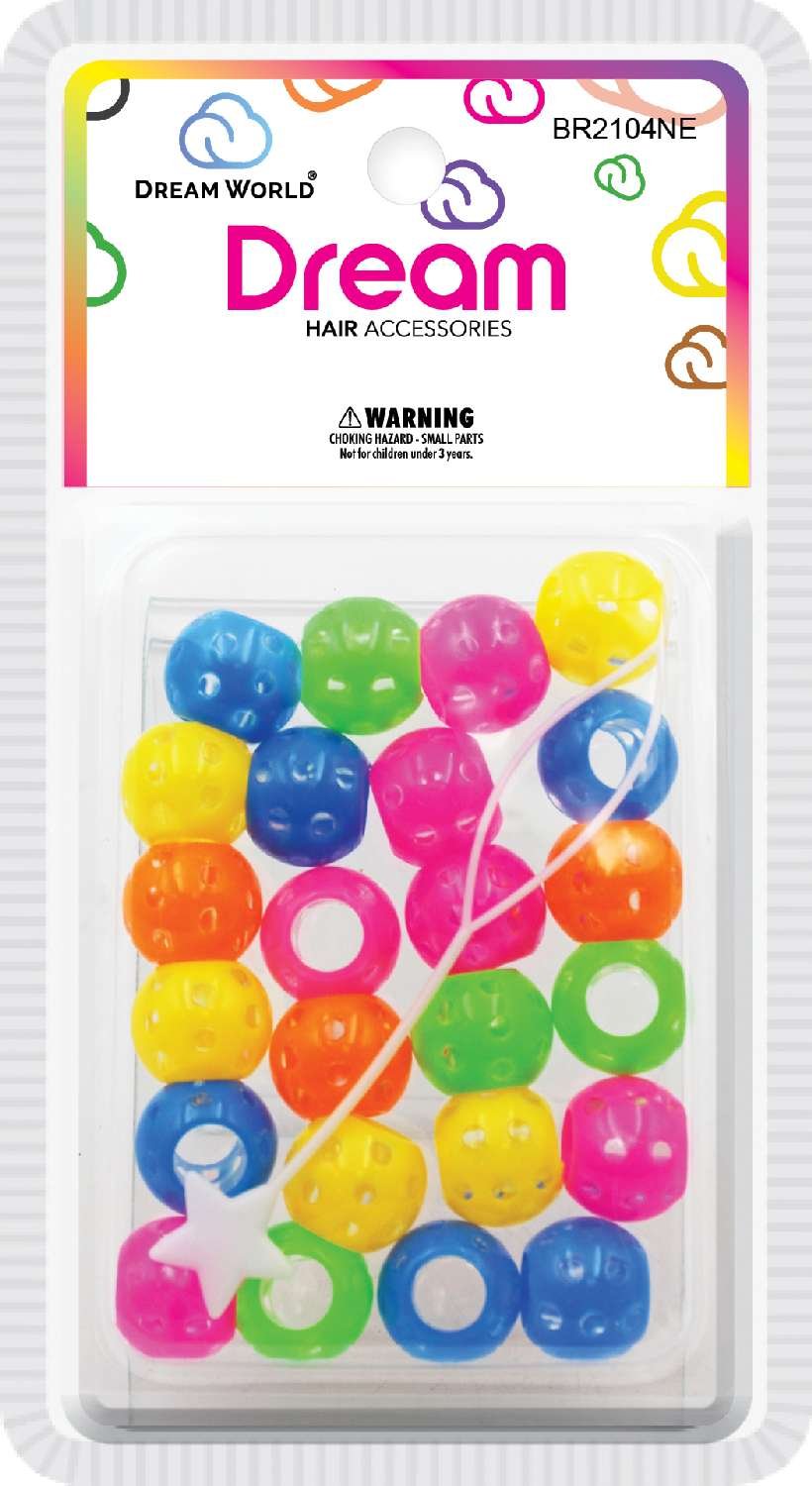DREAM BEAD DOTS 15MM 24P NEON