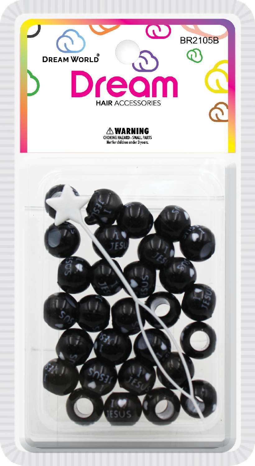 DREAM BEAD I LOVE JESUS 14MM 29PCS BLACK