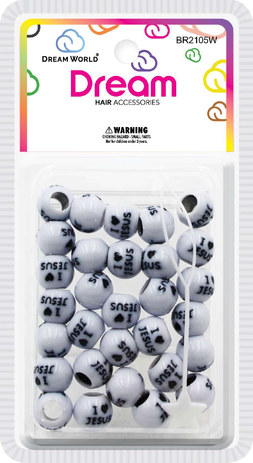 DREAM BEAD I LOVE JESUS 14MM 29PCS WHITE