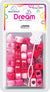DREAM BEAD HEART BIG 35PC MIX PINK