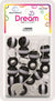 DREAM BEAD 16MM STRIPE 24PC BLACK