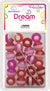 DREAM BEAD 16MM STRIPE 24PC MIX PINK