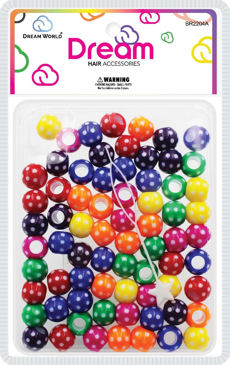 DREAM BEAD DOTS 15MM  70P ASST