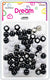 DREAM BEAD DOTS 15MM MIX BK WH 70P