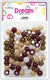 DREAM BEAD DOTS 15MM  70P MIX BROWN
