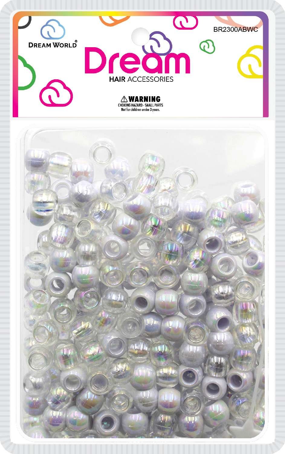 DREAM BEAD 12MM 200 PC AB/WH/CLR