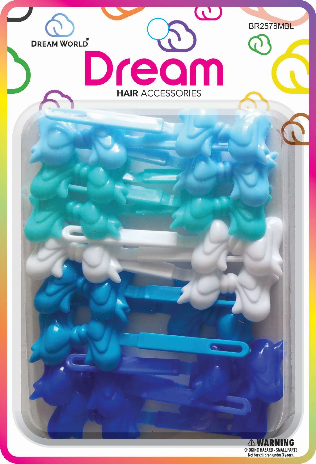 DREAM BRT #78 BOW RIBBON  15P MIX BLUE
