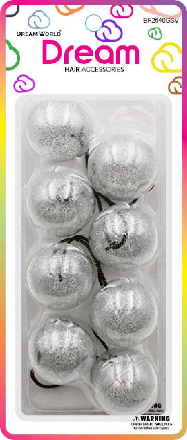DREAM P/T 40MM 4PC GLITTER SILVER