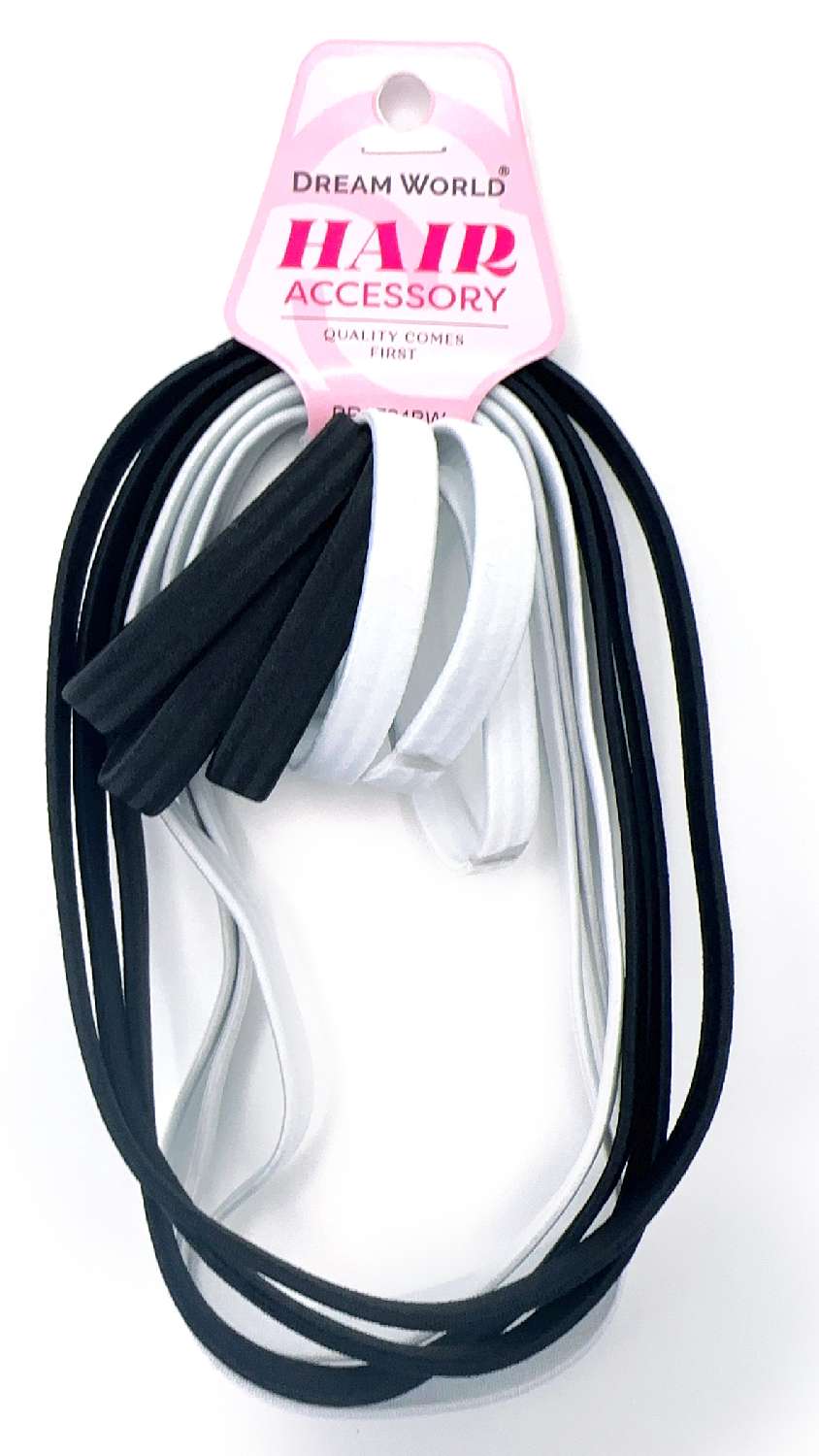DREAM H/PONYTAIL HOLDER COMBO WIDE 6PC BK / WH