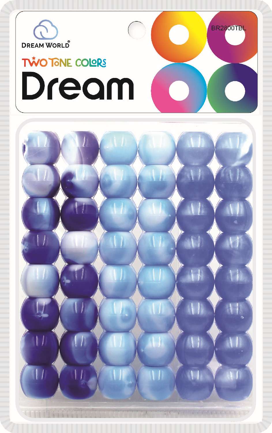 DREAM BEAD 18MM TWO TONE 52PC BLUE