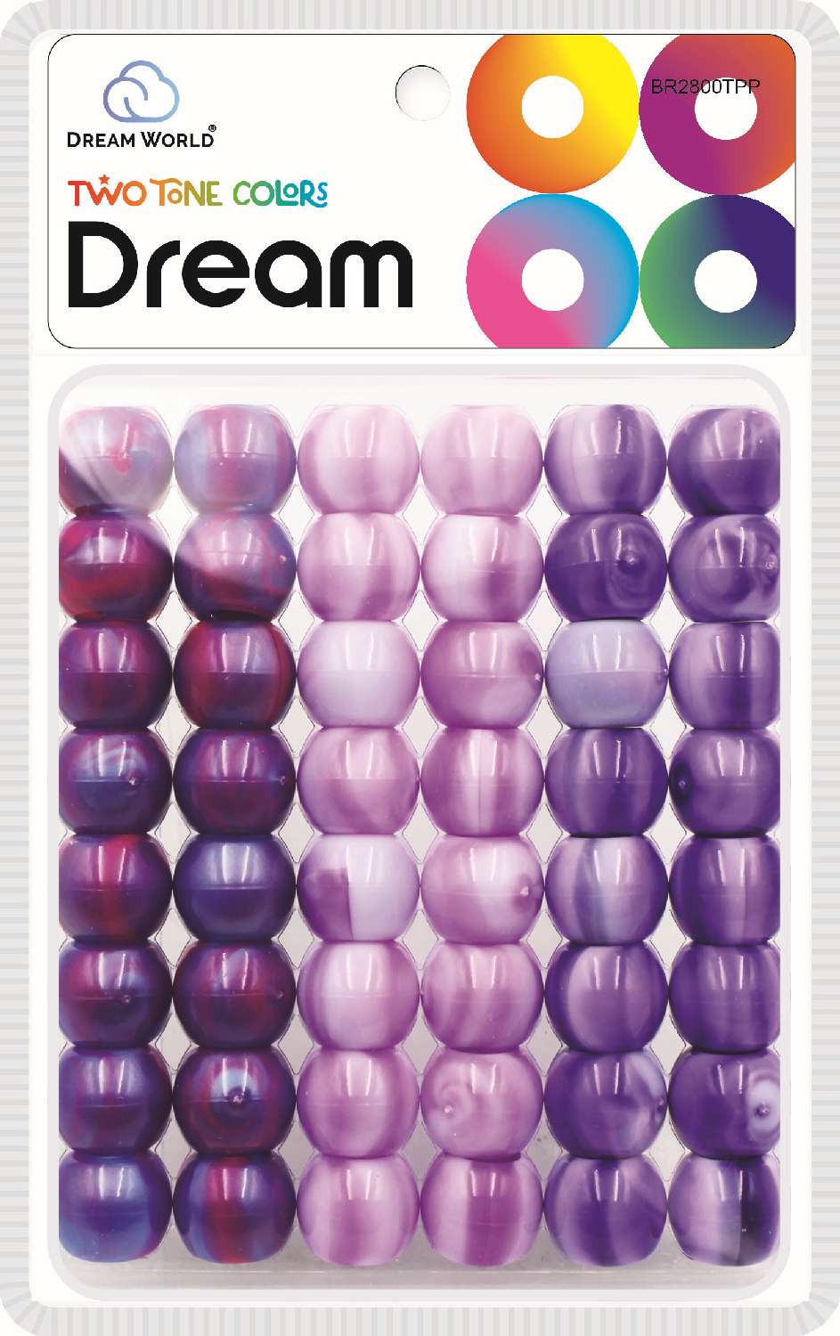DREAM BEAD 18MM TWO TONE 52PC PURPLE