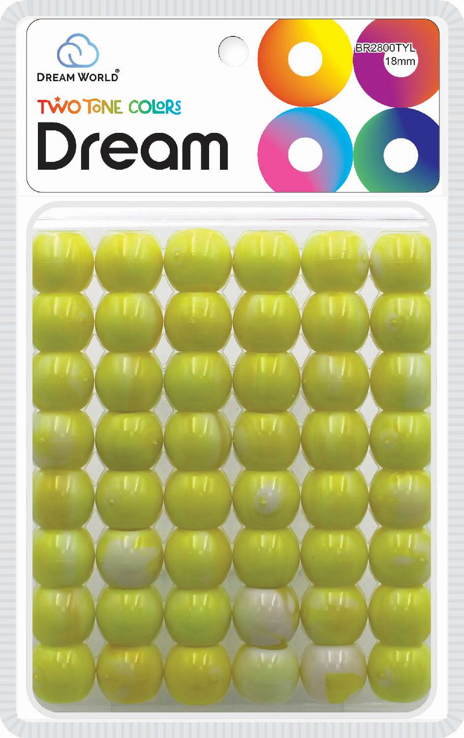 DREAM BEAD 18MM TWO TONE 52PC YELLOW
