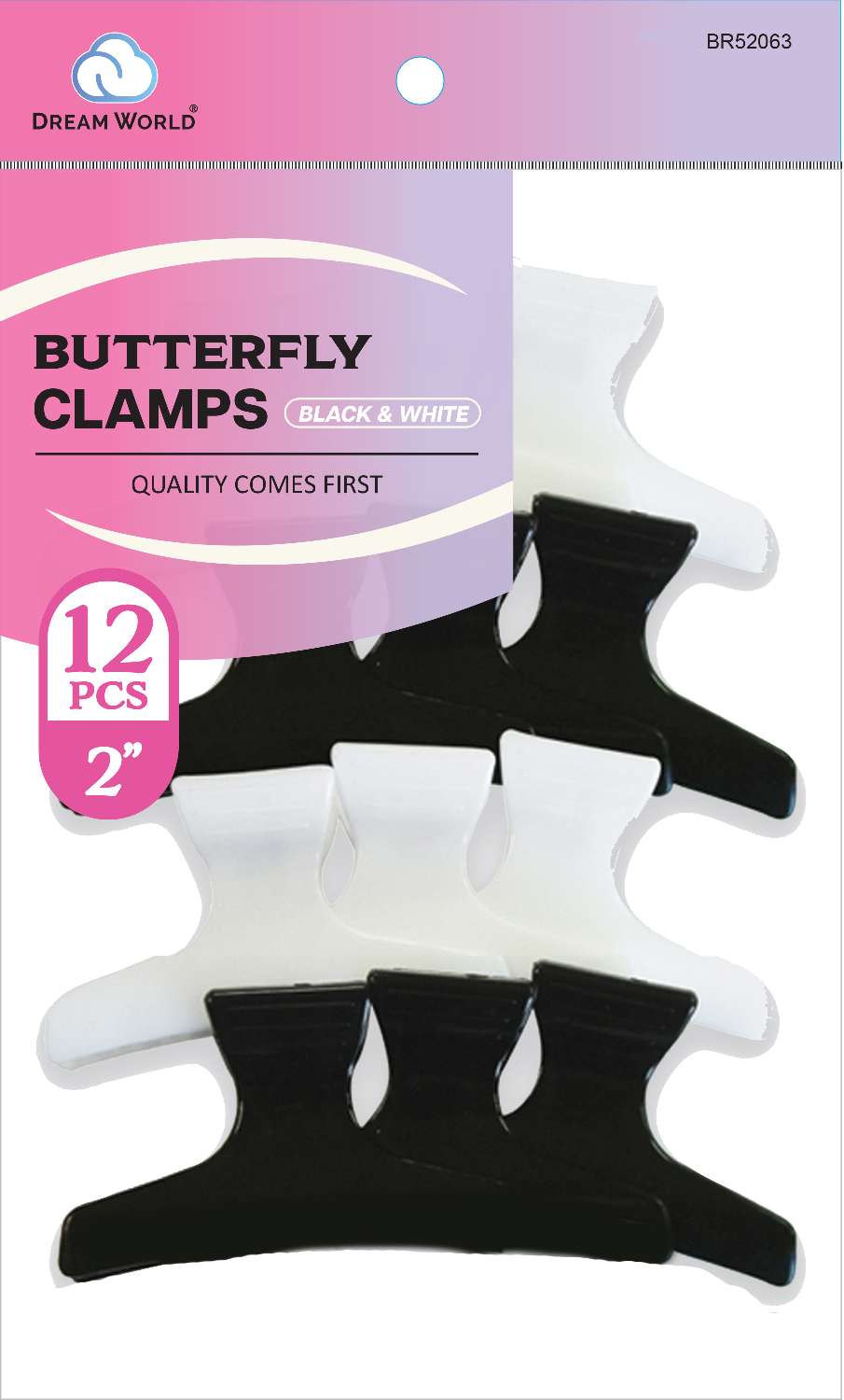 DREAM CLIP BUTTERFLY CLAMP 2 INCH 12/PK