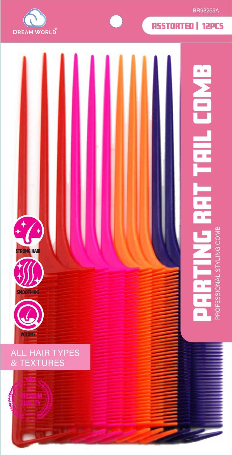 DREAM COMB BULK PARTING RAT TAIL 12PC
