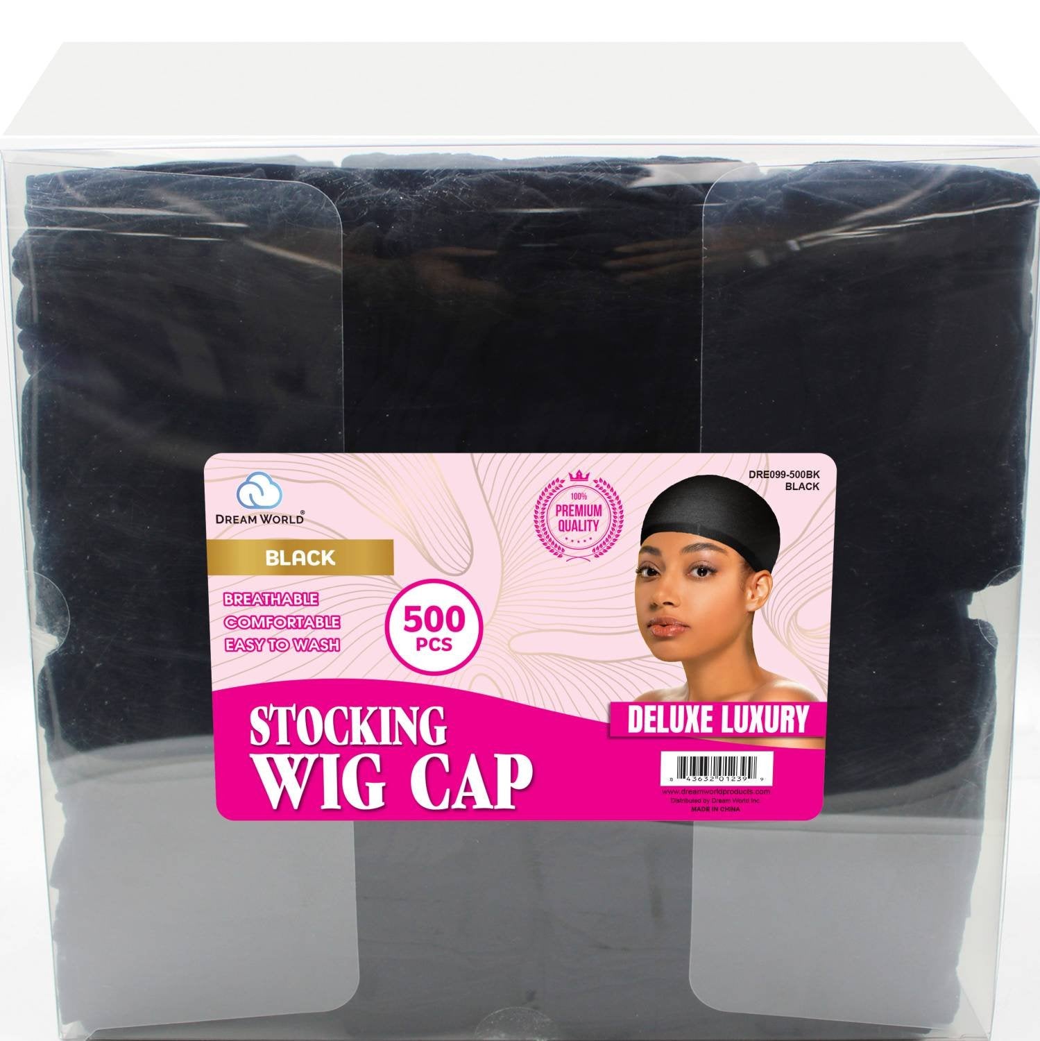 DREAM W-WIG CAP 500/BX [BULK] BLACK