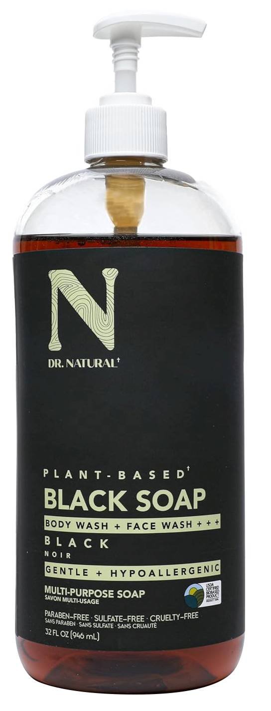 DR. NATURAL BLACK LIQUID SOAP 32 OZ