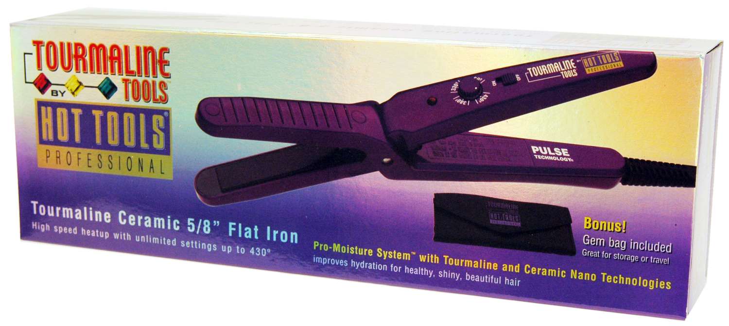 HOT TOOL FLAT IRON TOURMALINE 5/8 IN