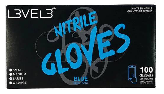 LEVEL3 NITRILE GLOVES BLUE [LARGE]
