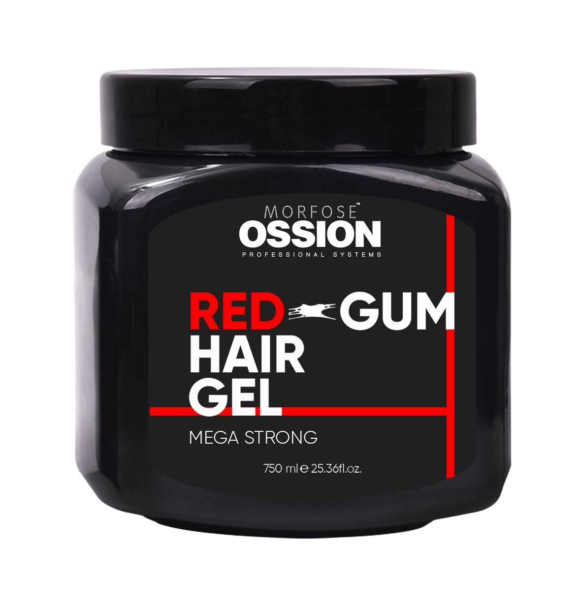 OSSION RED GUM HAIR GEL MEGA STRONG 25.36 OZ