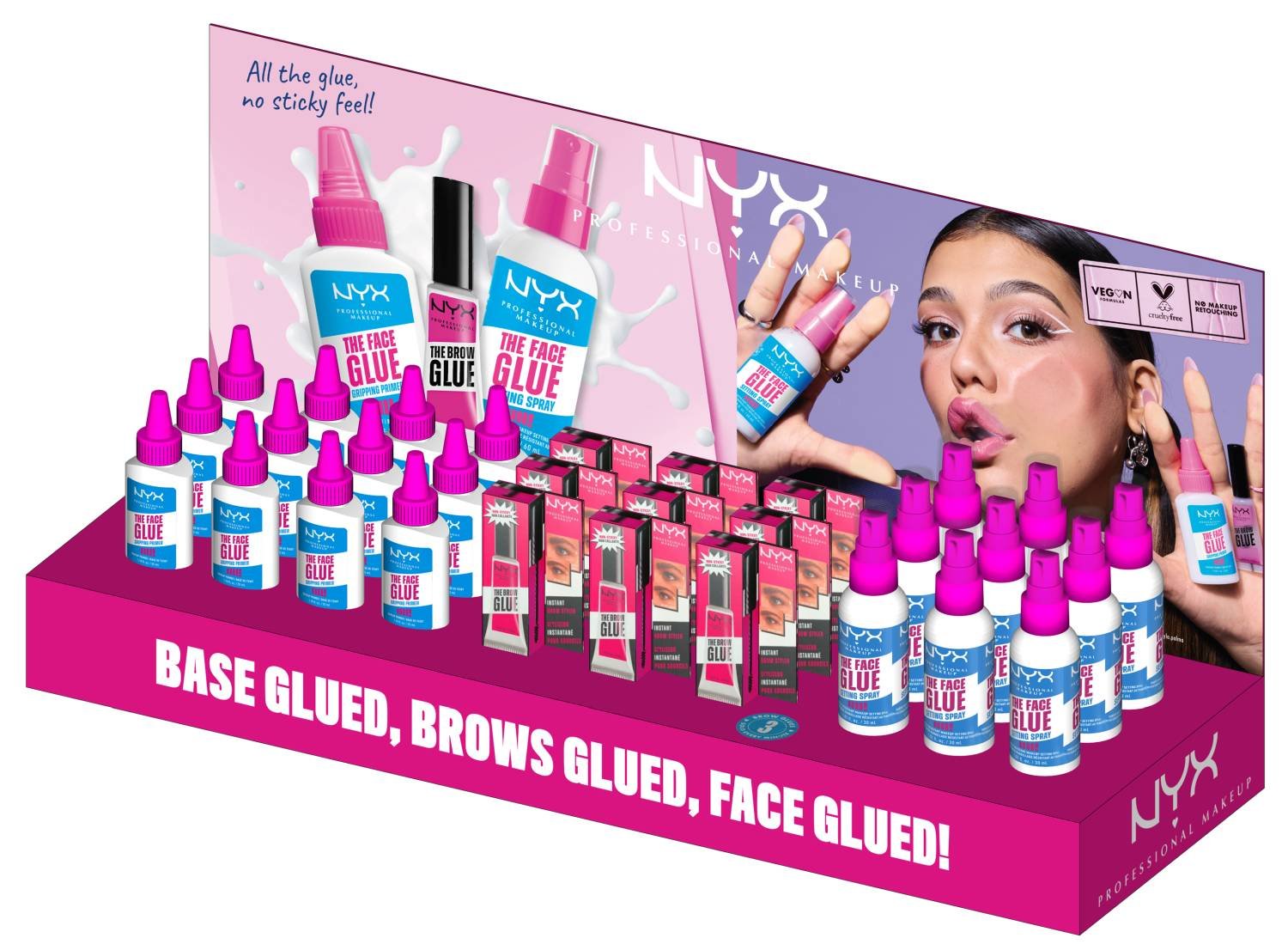 NYX BROW GLUE & FACE GLUE  30PC DISPLAY