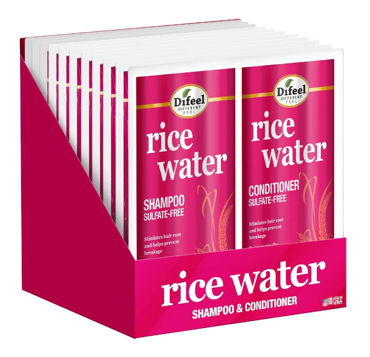 DIFEEL PCK SHMP/COND RICE WATER 1 OZ
