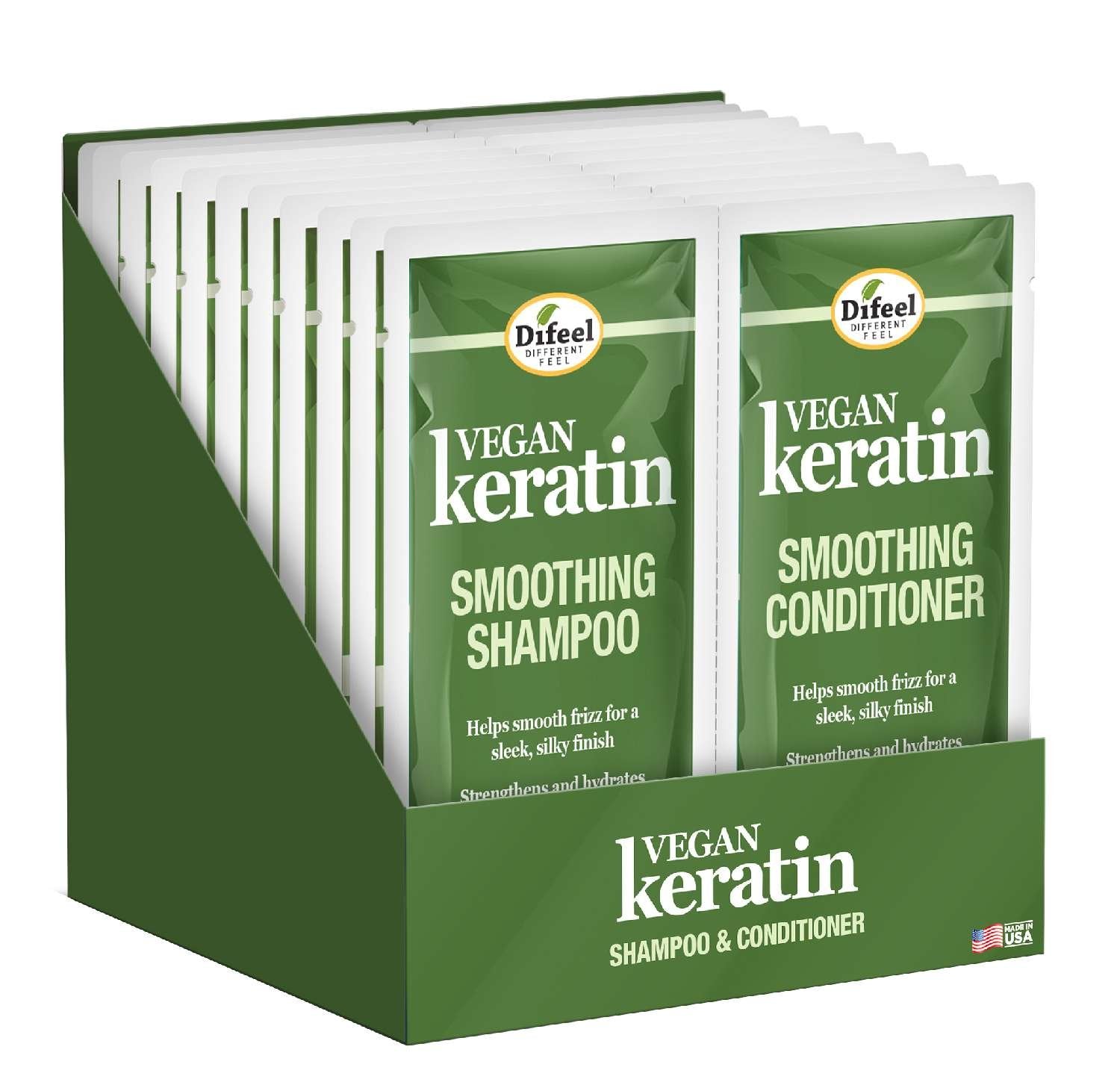 DIFEEL PCK SHMP/COND VEGAN KERATIN 1 OZ