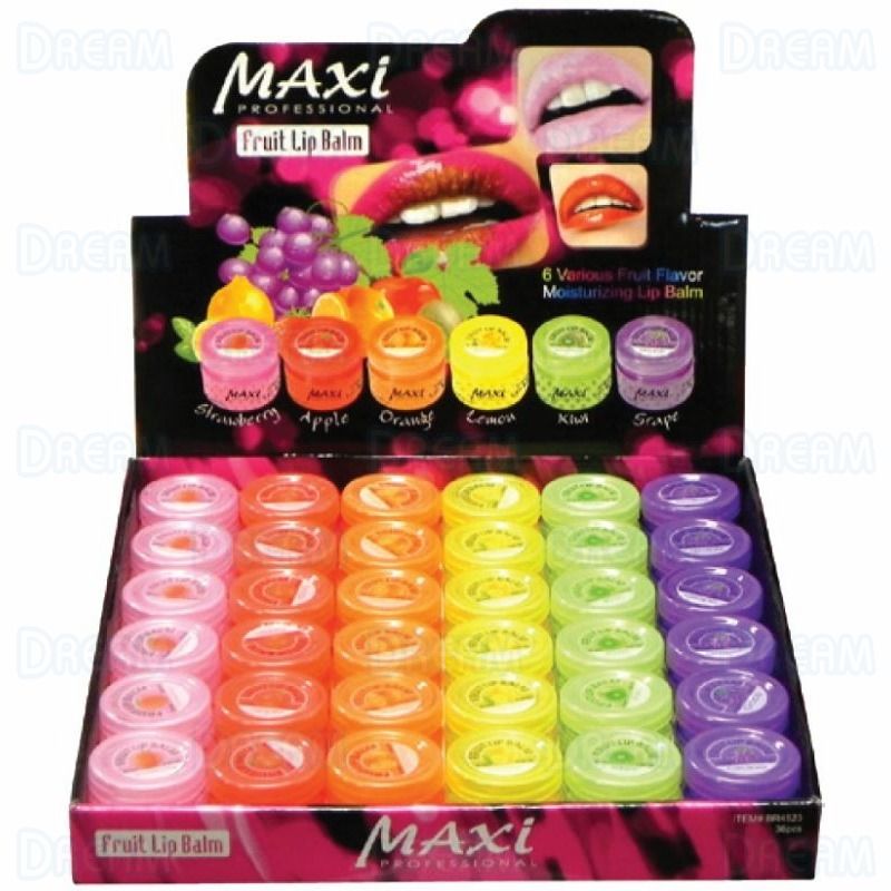 Maxi Lip Balm Fruit 6 Flavor 36pcs Dream World Products 9329