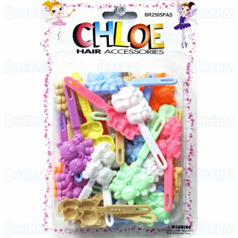 CHLOE BARRETTE #05 TWIN ANIMAL 32PC PASTEL - Dream World